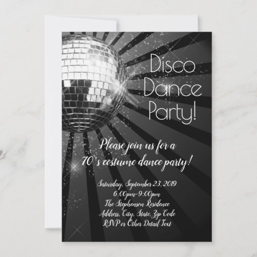 Retro Disco Dance 70s Kostuum Halloween Party Kaart (Voorkant)