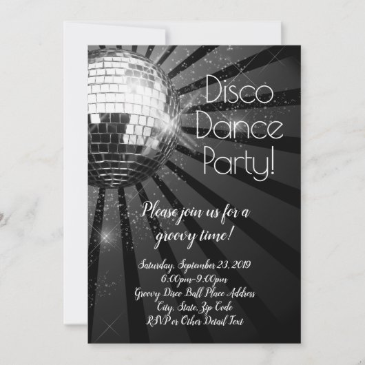 Retro Disco Dance 70s Verjaardagsfeest Kaart (Voorkant)