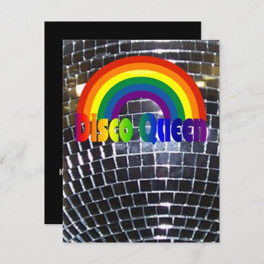 Retro Disco Dance Party | 70s Partij Disco Ball Kaart (Voorkant / Achterkant)