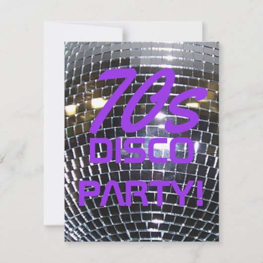 Retro Disco Dance Party | Paars van de partij van  Kaart (Voorkant)