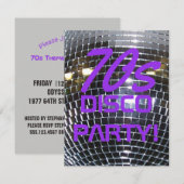 Retro Disco Dance Party | Paars van de partij van  Kaart (Voorkant / Achterkant)