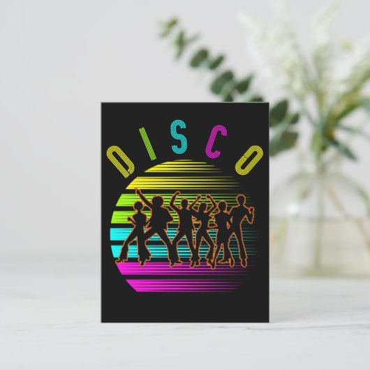 Retro Disco Dancing Funky Music Briefkaart (Staand voorkant)