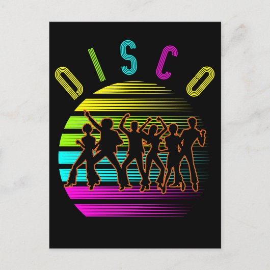 Retro Disco Dancing Funky Music Briefkaart (Voorkant)