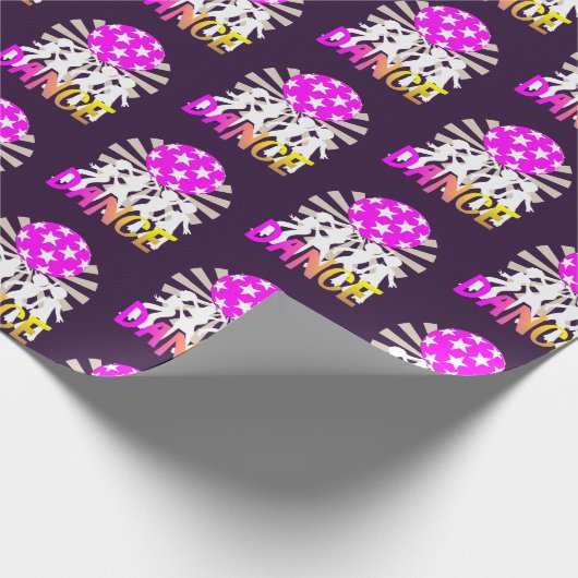 Retro Disco Dansend Dance Grafisch Cadeaupapier (Hoek)