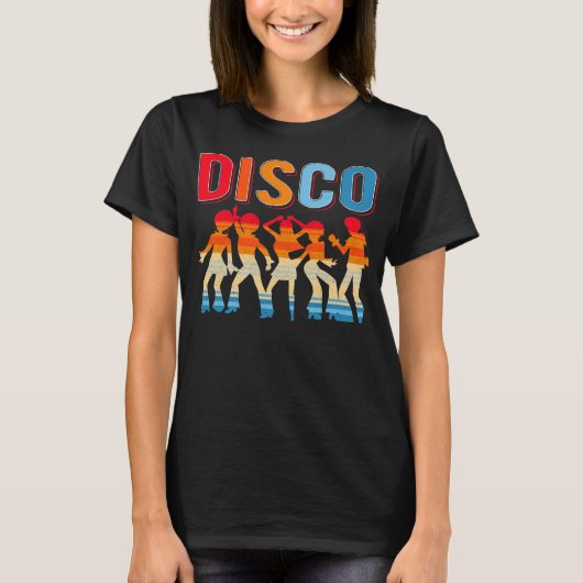 Retro Disco Dansend Girls 70-80-jarige Afrikaanse  T-shirt (Voorkant)