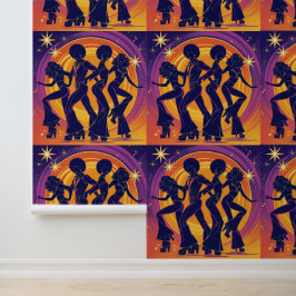 Retro disco dansers Peel en Stick voor een leuke v Behang