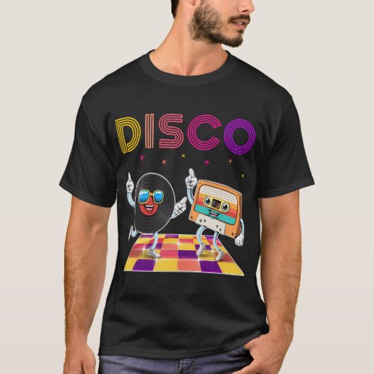 Retro Disco Dansfeest T-shirt (Voorkant)