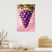 Retro Disco Druivenposter, Maximalistische Pop-muu Poster (Keuken)