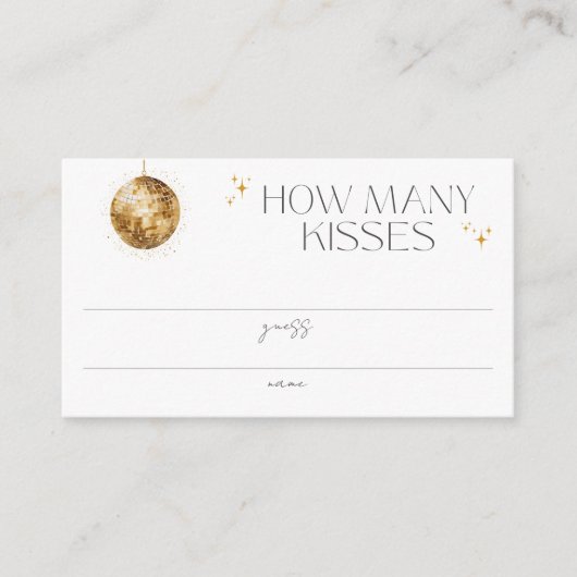 Retro Disco Feest Hoeveel kussen Informatiekaartje (Voorkant)