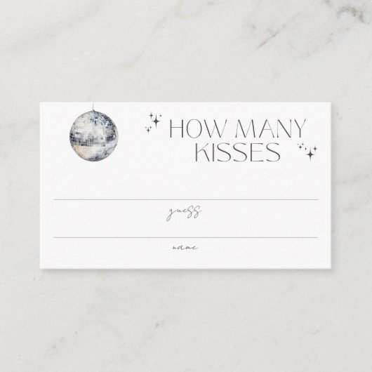 Retro Disco Feest Hoeveel kussen Informatiekaartje (Voorkant)