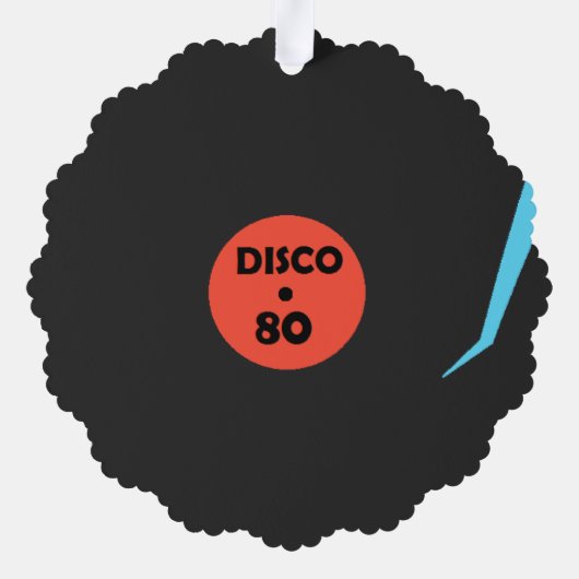 Retro Disco Feest Kerst Ornament Kaart (Achterkant)
