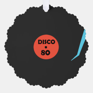 Retro Disco Feest Kerst Ornament Kaart