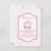 Retro Disco Foto Schattige Roze Bow Vrijgezellenfe Bedankkaart (Voorkant)