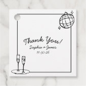 Retro Disco gepersonaliseerde bruiloft dank u Bedankjes Labels (Voorkant)