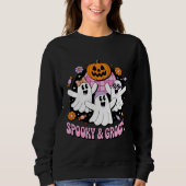 Retro Disco Ghosts Spooky en Groovy Halloween Trui (Voorkant)