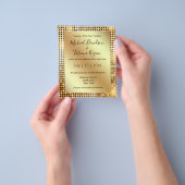 retro disco goud metallic bruiloft uitnodigflyer flyer (Hand)