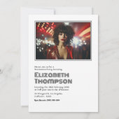 Retro Disco Graduation Party Foto Kaart (Achterkant)