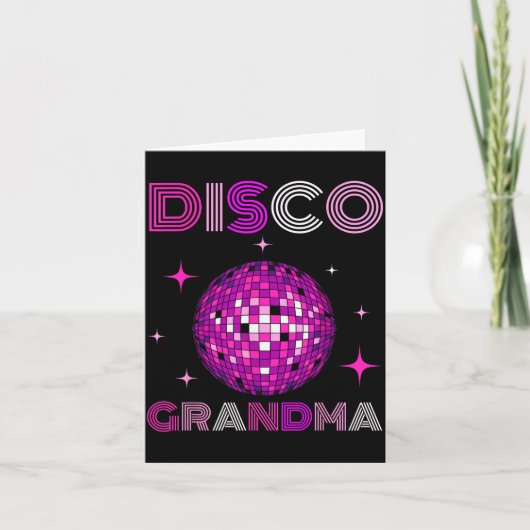 Retro Disco Grandma 70s 80s Dance Party Mirror Bal Kaart (Voorkant)