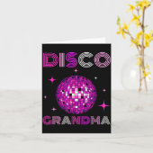 Retro Disco Grandma 70s 80s Dance Party Mirror Bal Kaart (Gele Bloem)