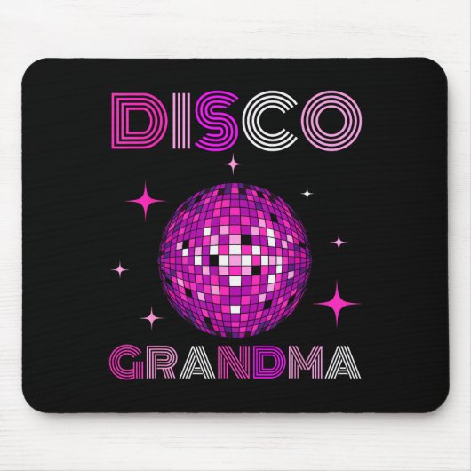 Retro Disco Grandma 70s 80s Dance Party Mirror Bal Muismat (Voorkant)
