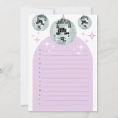 Retro Disco Groove A naar Z Vrijgezellenfeest Game Kaart (Achterkant)