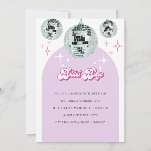 Retro Disco Groove Bingo Vrijgezellenfeest Game Ka Kaart (Voorkant)