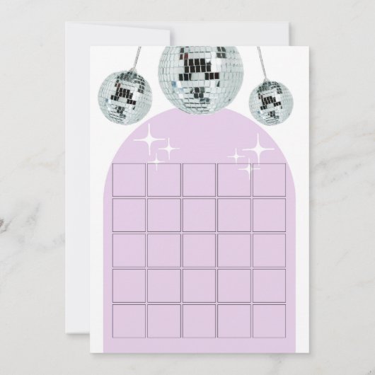 Retro Disco Groove Bingo Vrijgezellenfeest Game Ka Kaart (Achterkant)