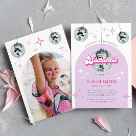 Retro Disco Groove Photo Bachelorette Party Kaart
