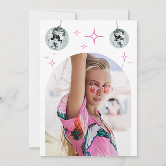Retro Disco Groove Photo Bachelorette Party Kaart (Achterkant)