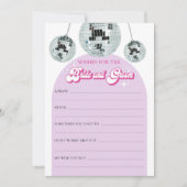 Retro Disco Groove Wishes Vrijgezellenfeest Game K Kaart (Voorkant)