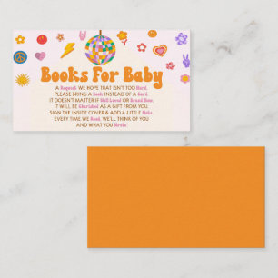 Retro Disco Groovy Books voor Baby Baby shower Informatiekaartje