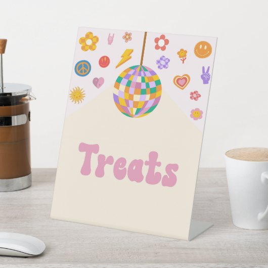 Retro Disco Groovy Trestabel Teken Reclamebord Met Voetstuk (Insitu)