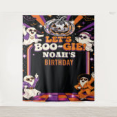 Retro Disco Halloween Verjaardagsfeest Achtergrond Wandkleed (Voorkant)