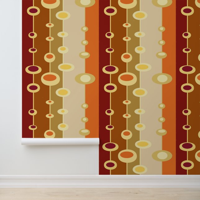 Retro disco jaren 70 tangerine vibes wallpaper behang (Applicatie)