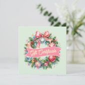 Retro Disco Kerstkrans Cadeaubon (Staand voorkant)