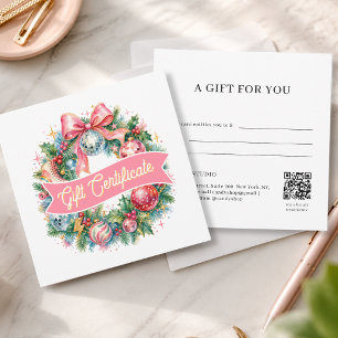 Retro Disco Kerstkrans QR Code Cadeaubon