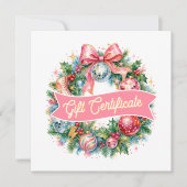 Retro Disco Kerstkrans QR Code Cadeaubon (Voorkant)