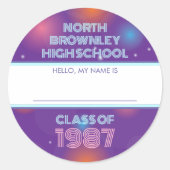 Retro disco klas reunie naam sticker sticker (Voorkant)