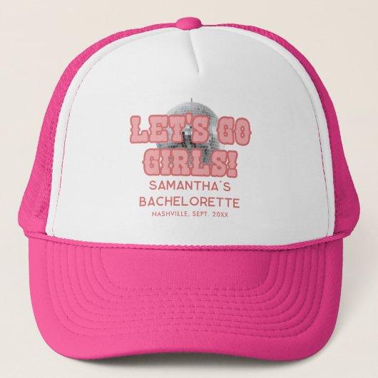 Retro Disco Meisjesweekendfeest voor de Bruid Trucker Pet (Voorkant)