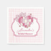 Retro Disco Mooie Roze Strik Bruidsmeisje Feest Servet (Voorkant)