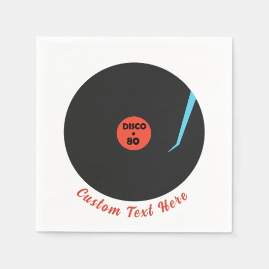 Retro Disco Music Party servetten met aangepaste t (Voorkant)