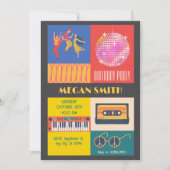 Retro Disco muziekfeest verjaardag Kaart (Voorkant)