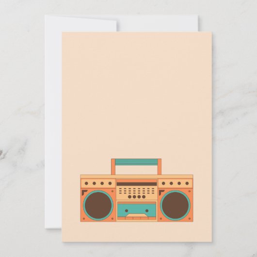 Retro Disco muziekfeest verjaardag Kaart (Achterkant)