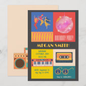 Retro Disco muziekfeest verjaardag Kaart (Voorkant / Achterkant)