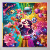 Retro disco nacht poster (Voorkant)