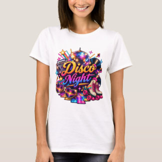 Retro Disco Night Dames 80s Roller Skates T-Shirt