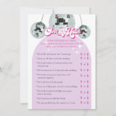 Retro Disco Over of Onder Vrijgezellenfeest Game K Kaart (Voorkant)