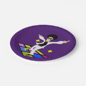 Retro-disco-partij 7 papieren bordje (Gekanteld)