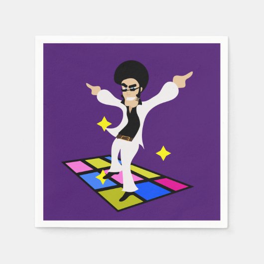 Retro-disco-partij 7 servet (Voorkant)