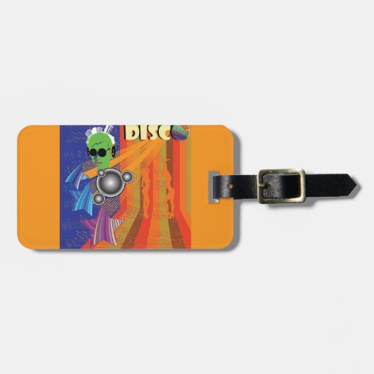 Retro Disco Party 70s Funk Art Bagagelabel (Voorkant horizontaal)